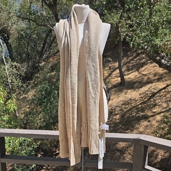 NWT FOR LOVE AND LEMONS SOLANA OVERSIZED KNIT SCARF IN TAN SIZE O/S - Picture 4 of 6